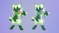Shiny Floragato comparison (Image via TPC)
